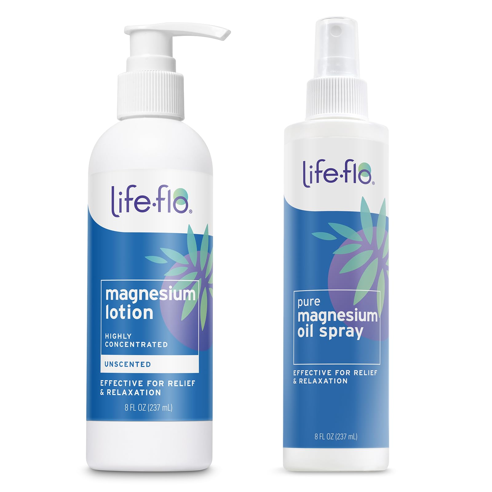 LIFE-FLO Magnesium Lotion: loción sin fragancia para hidratación suave diaria.