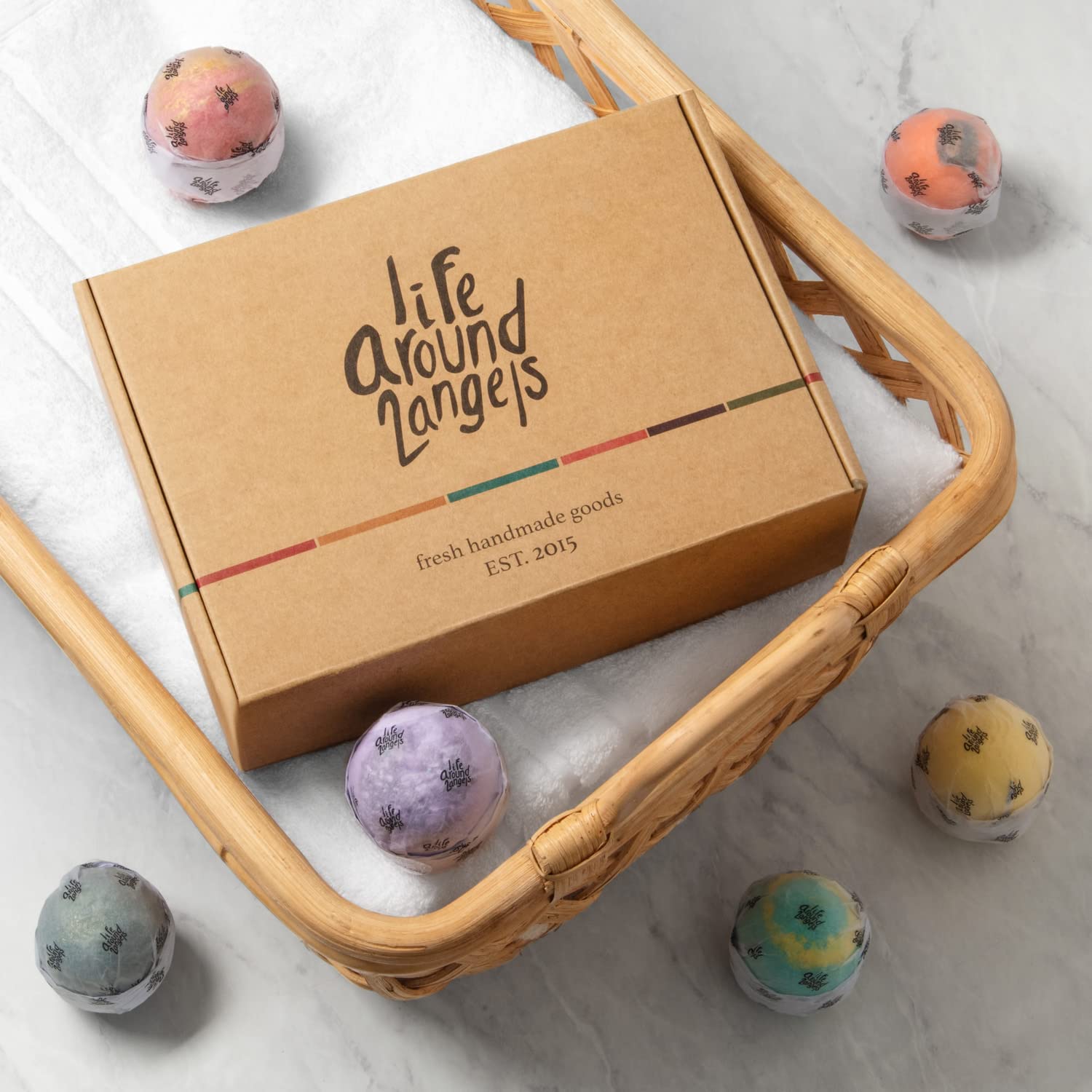 LifeAround2Angels bombes de bain emballées individuellement, cadeau pratique pour fêtes et spa à domicile