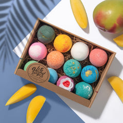 LifeAround2Angels coffret bombes bain 12 pièces, colorées, pour un bain relaxant