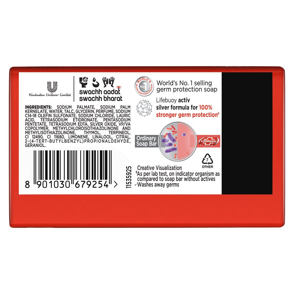 Lifebuoy Total 10 etiqueta frontal: aroma fresco y marca reconocible