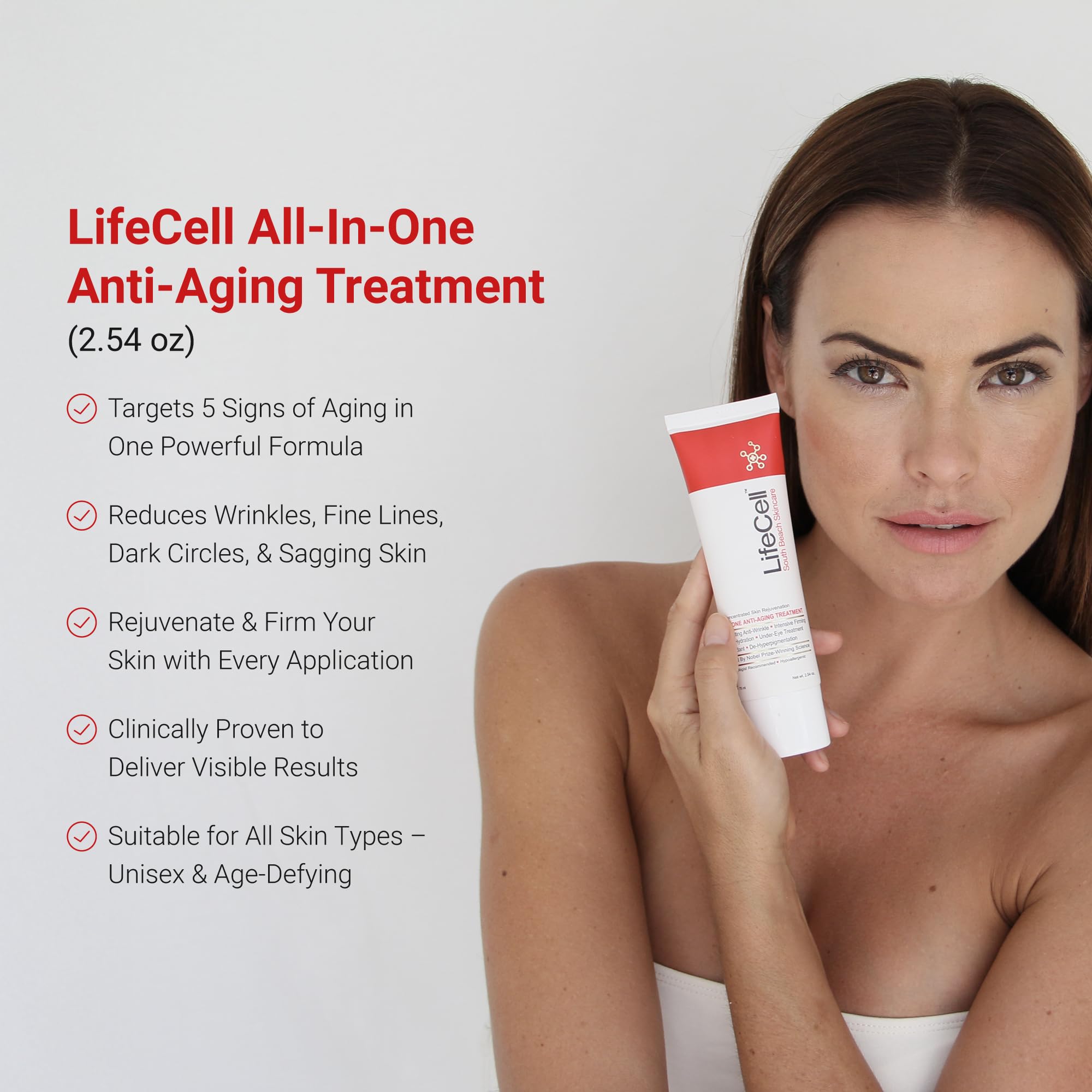 LifeCell serum con retinol y vitamina C mejora textura y luminosidad.