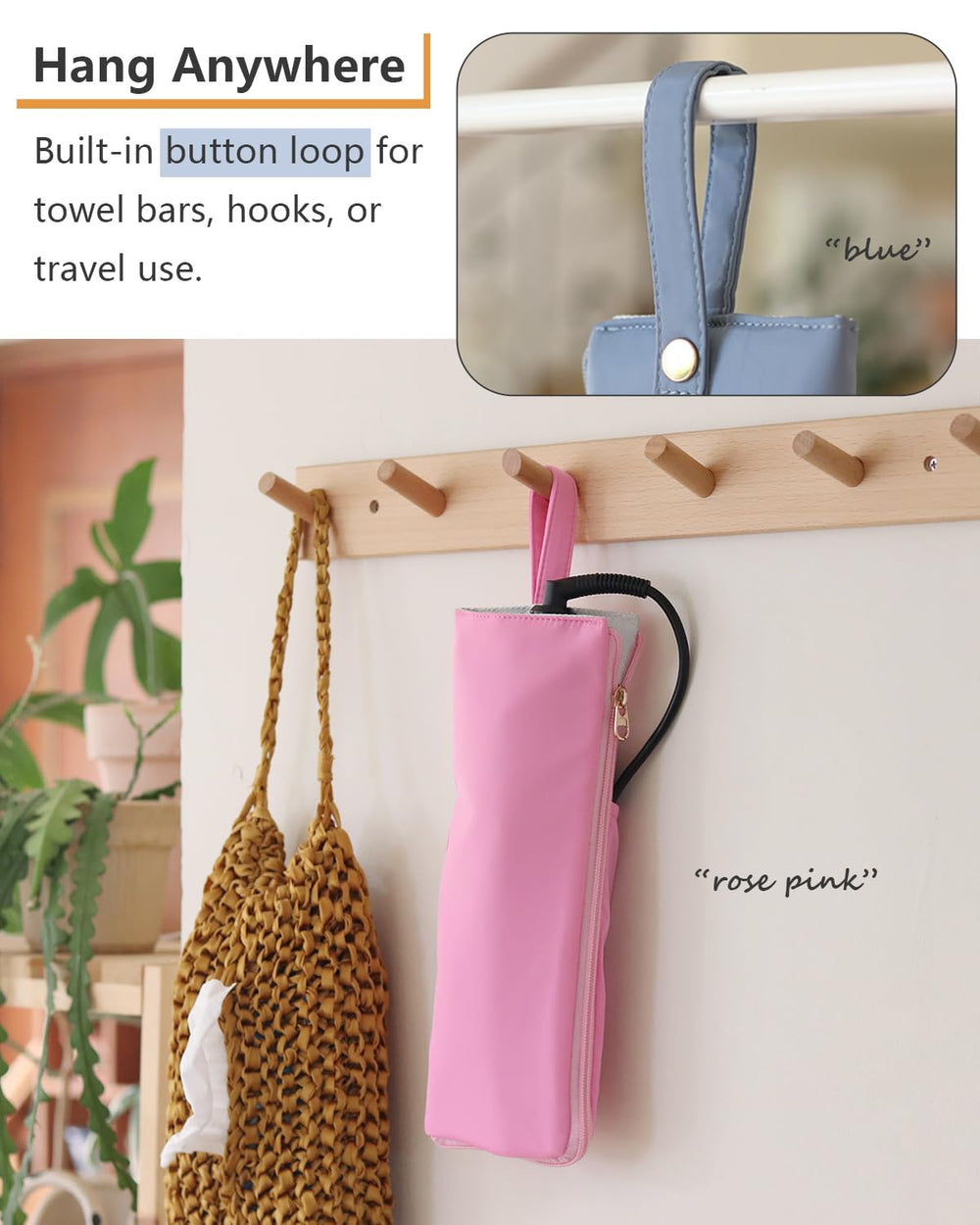 Bolsillo trasero Lifeplus para cables y accesorios, organización rápida