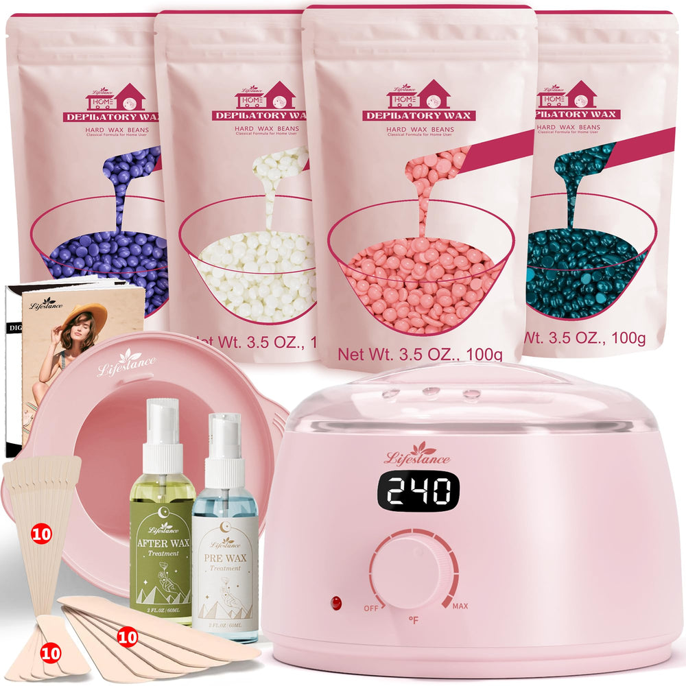 Calentador de cera digital Lifestance L3 en rosa con control de temperatura preciso.