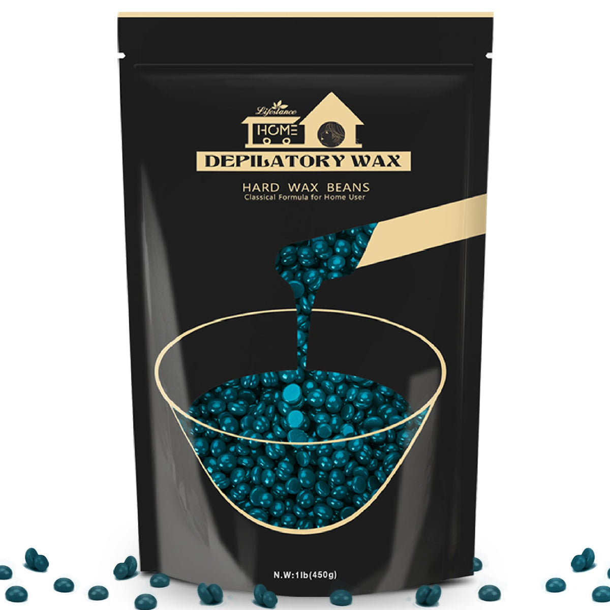 Lifestance Jasmine hard wax beads in a 1lb bag for gentle at-home waxing.