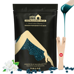 Kit Lifestance de cera dura azul para bikini, depilación en casa suave