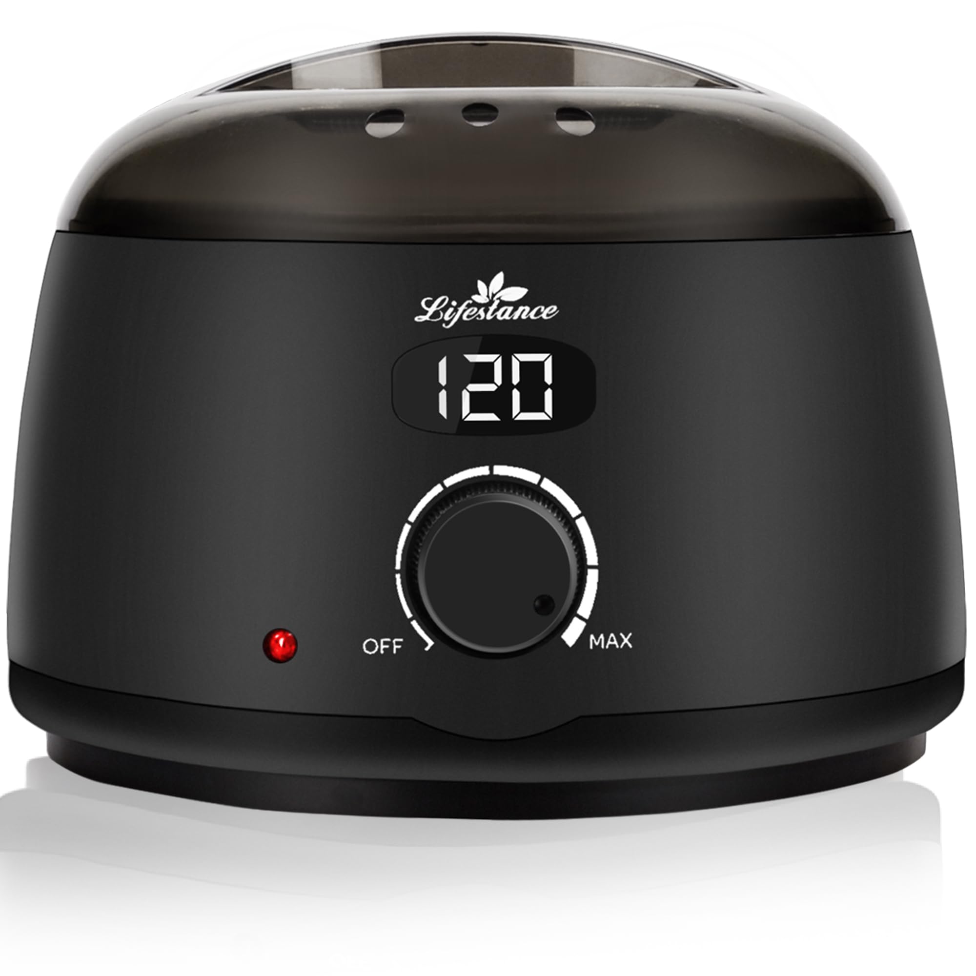Lifestance L2 calentador de cera digital, ofrece calentamiento rápido para depilación eficiente.