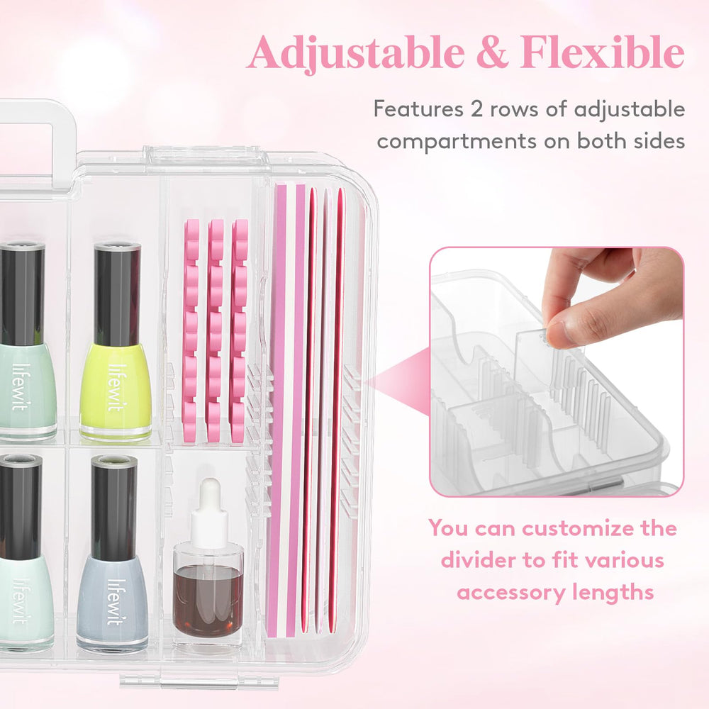 Diseño transparente Lifewit facilita ver los esmaltes sin moverlos