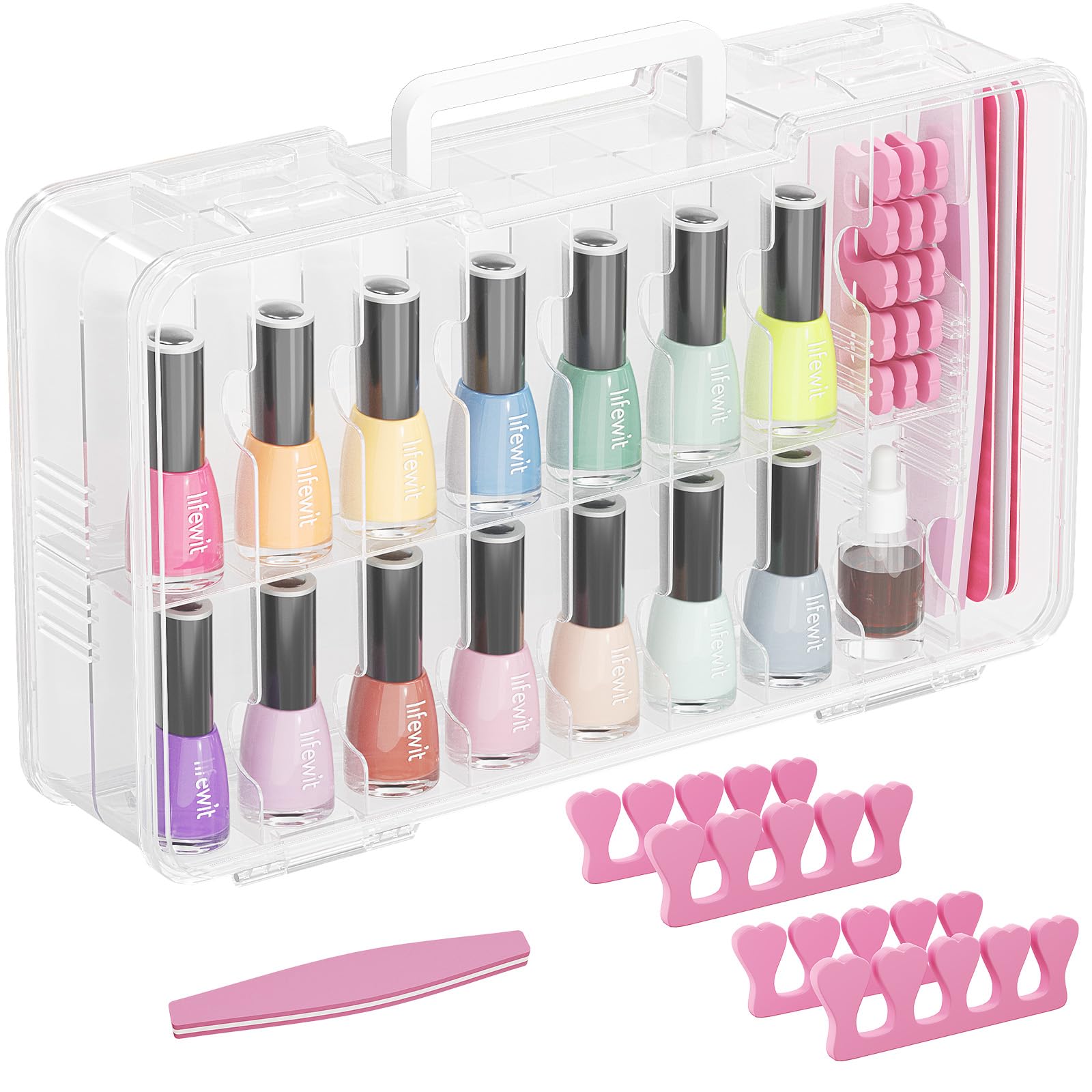Organizador Lifewit para esmaltes con capacidad de 36 botellas y acceso rápido