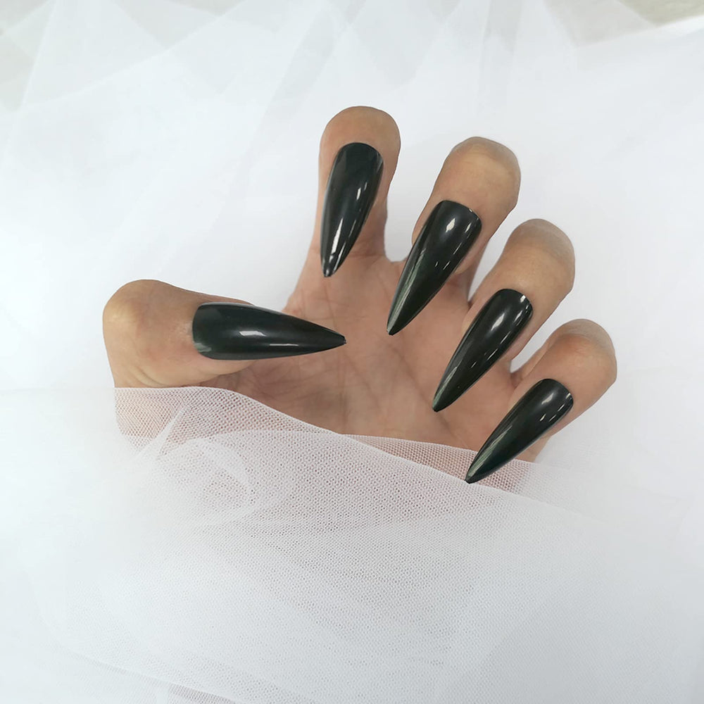 Lifextol diseño stiletto negro brillante ideal para manicure en casa