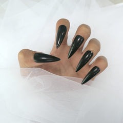 Lifextol diseño stiletto negro brillante ideal para manicure en casa