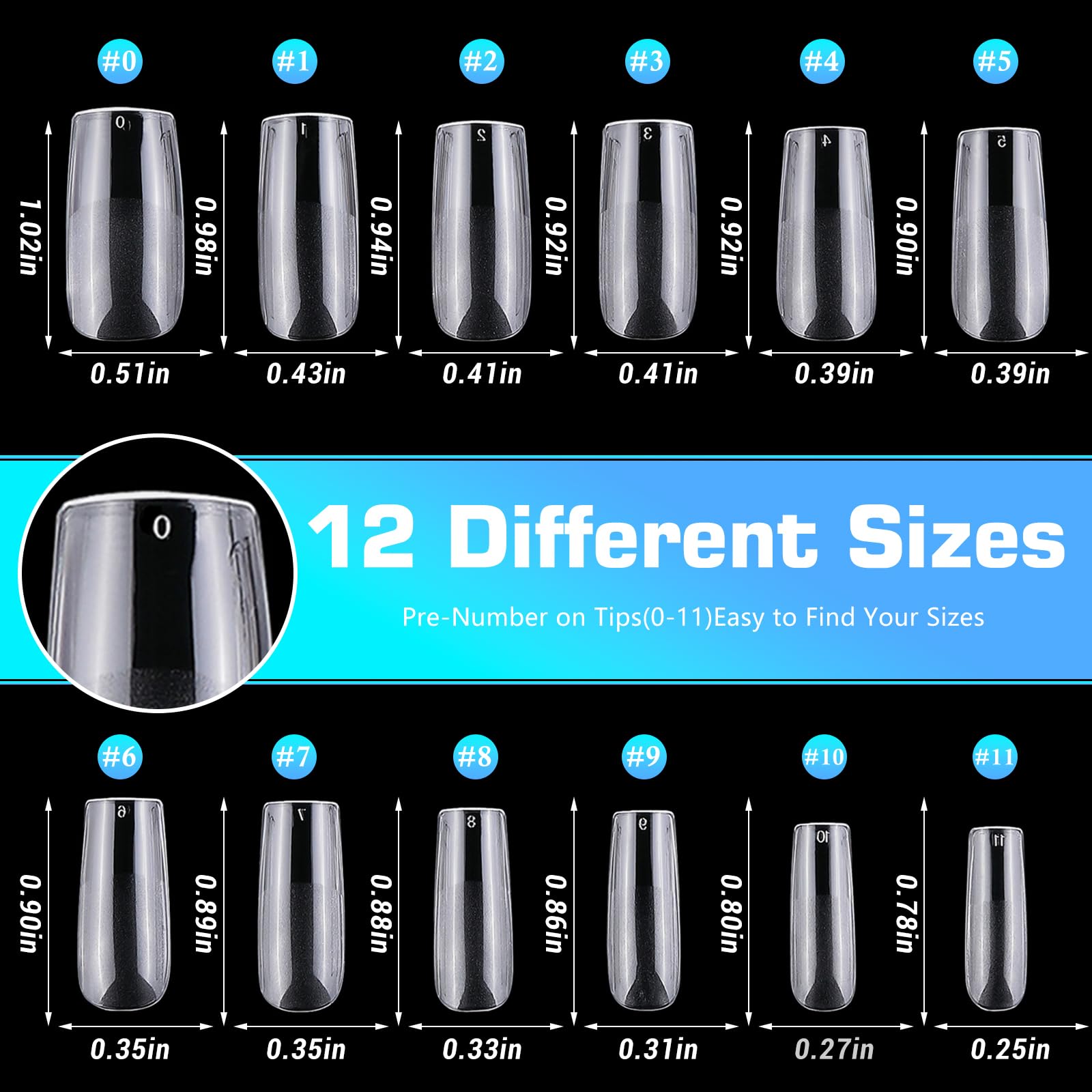 Lifextol: 12 tallas disponibles para ajuste perfecto en cualquier dedo.