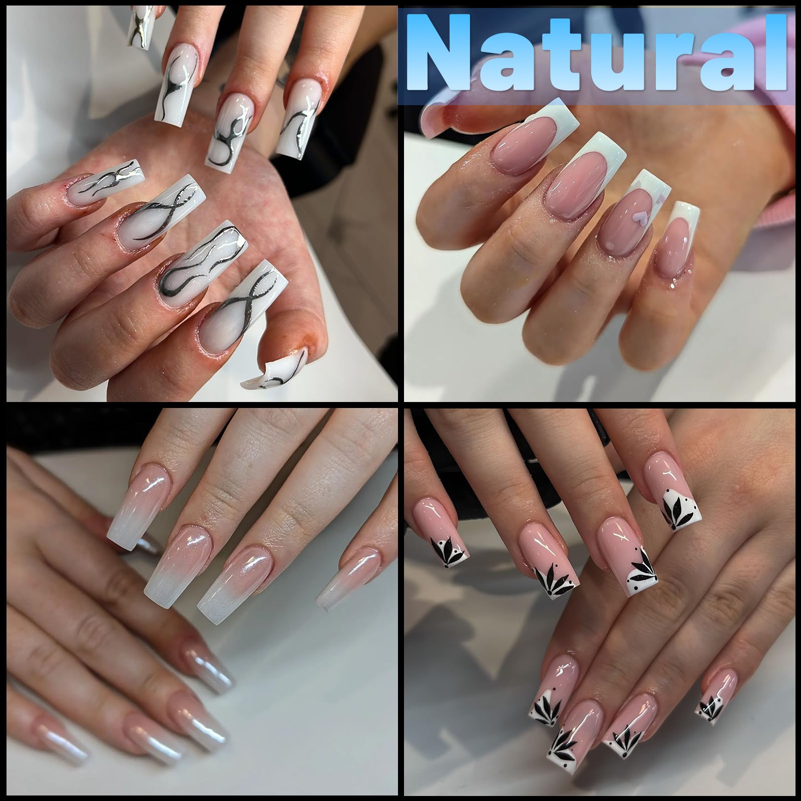 Lifextol: tips de gel transparentes cuadradas con diseño pre-etchado para mayor agarre.