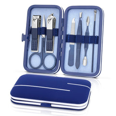 LifHap set de manicura 7 en 1 con caja azul frontal, perfecto para cuidado en casa y viaje.
