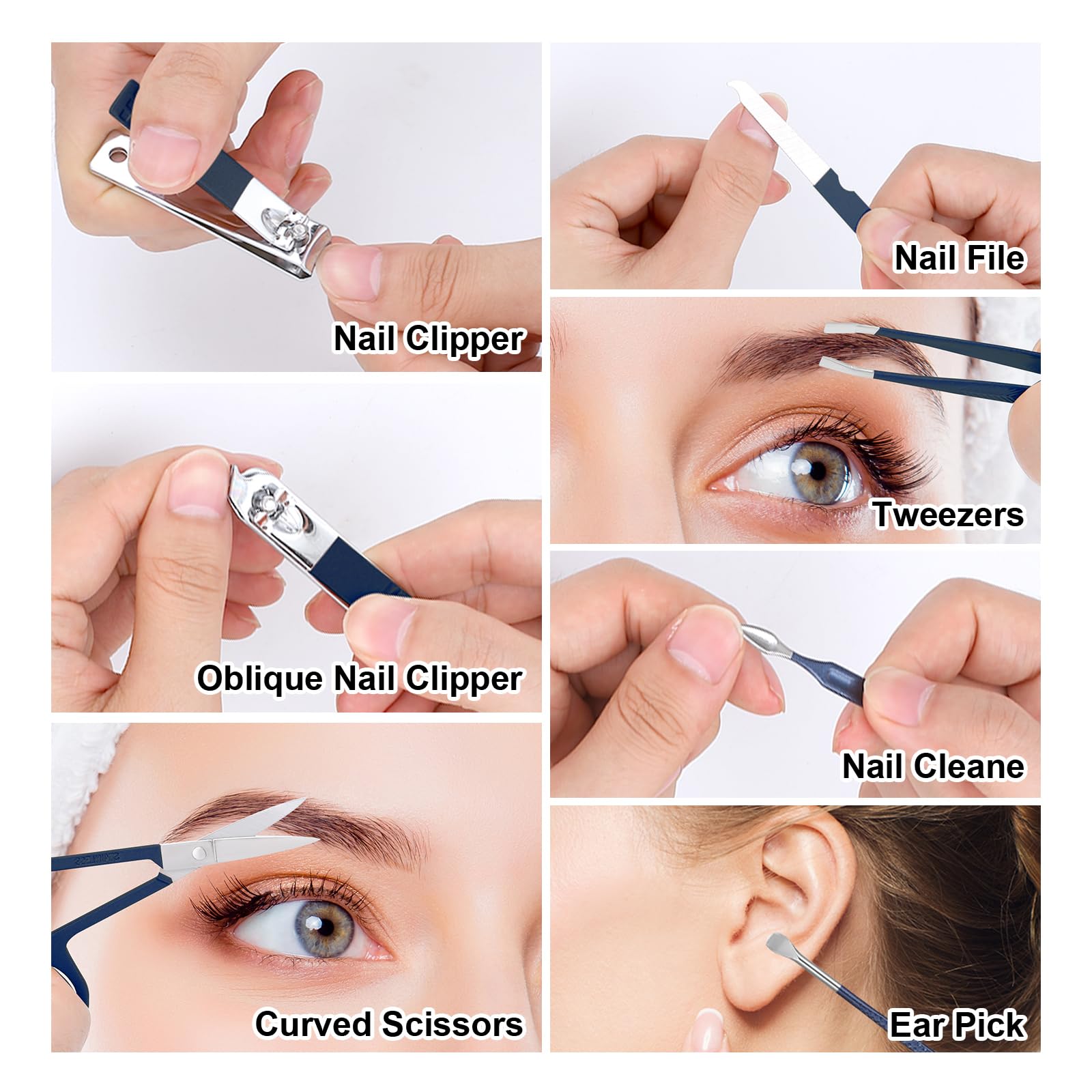 LifHap tijeras curvas azul, uso diario preciso para uñas.
