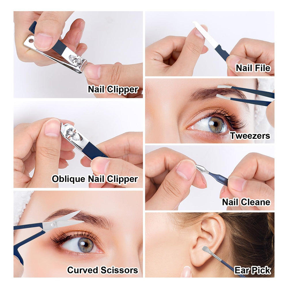 LifHap tijeras curvas azul, uso diario preciso para uñas.