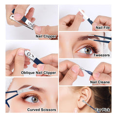 LifHap tijeras curvas azul, uso diario preciso para uñas.