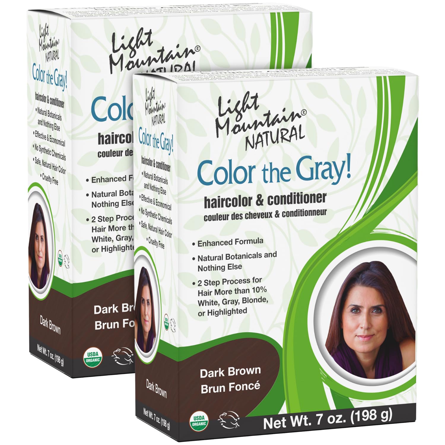 Light Mountain Henna Color Base Paso 1 para cobertura suave de canas.