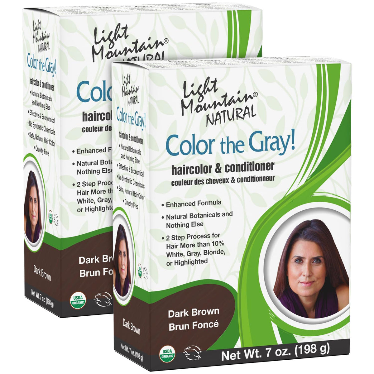 Light Mountain Henna Color Base Paso 1 para cobertura suave de canas.