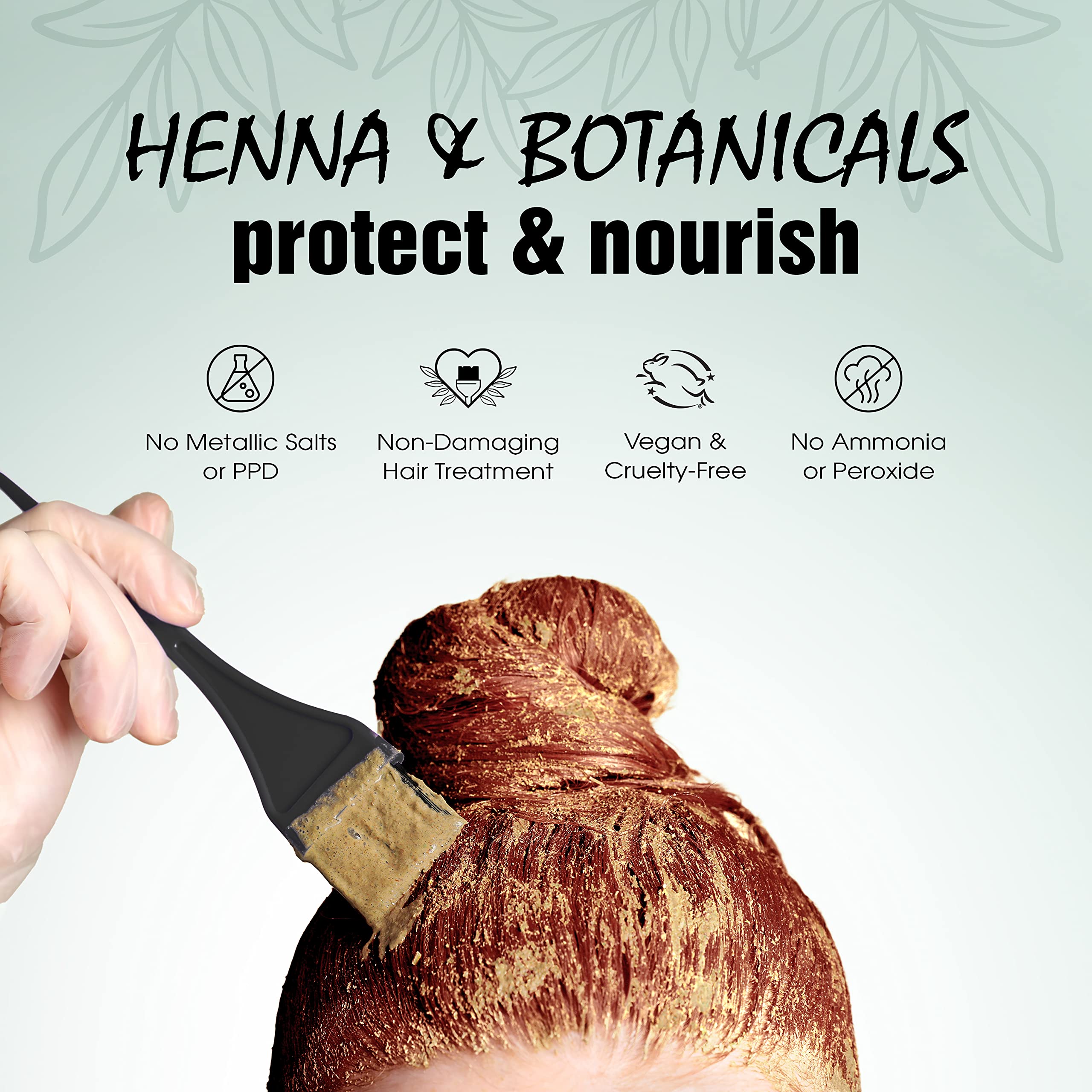 LIGHT MOUNTAIN Henna Color primer plano de hojas de henna orgánica.