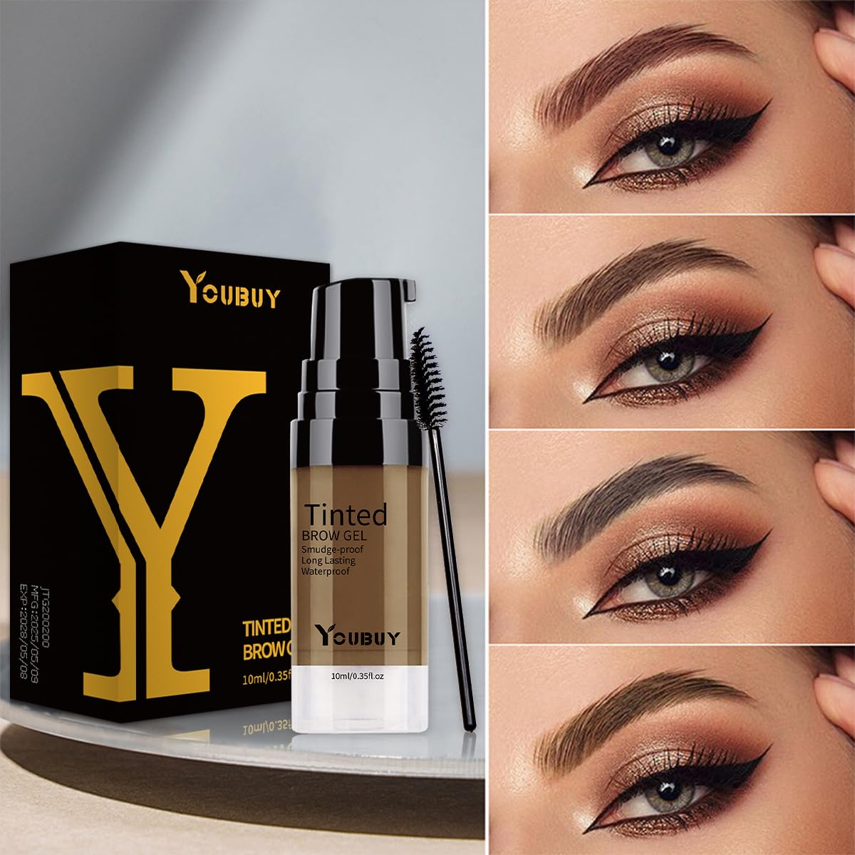 LIHUOMEI cejas tono marrón oscuro para un toque natural y duradero.