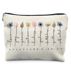 Likjad bolsa maquillaje cristiana con flores, ideal para uso diario