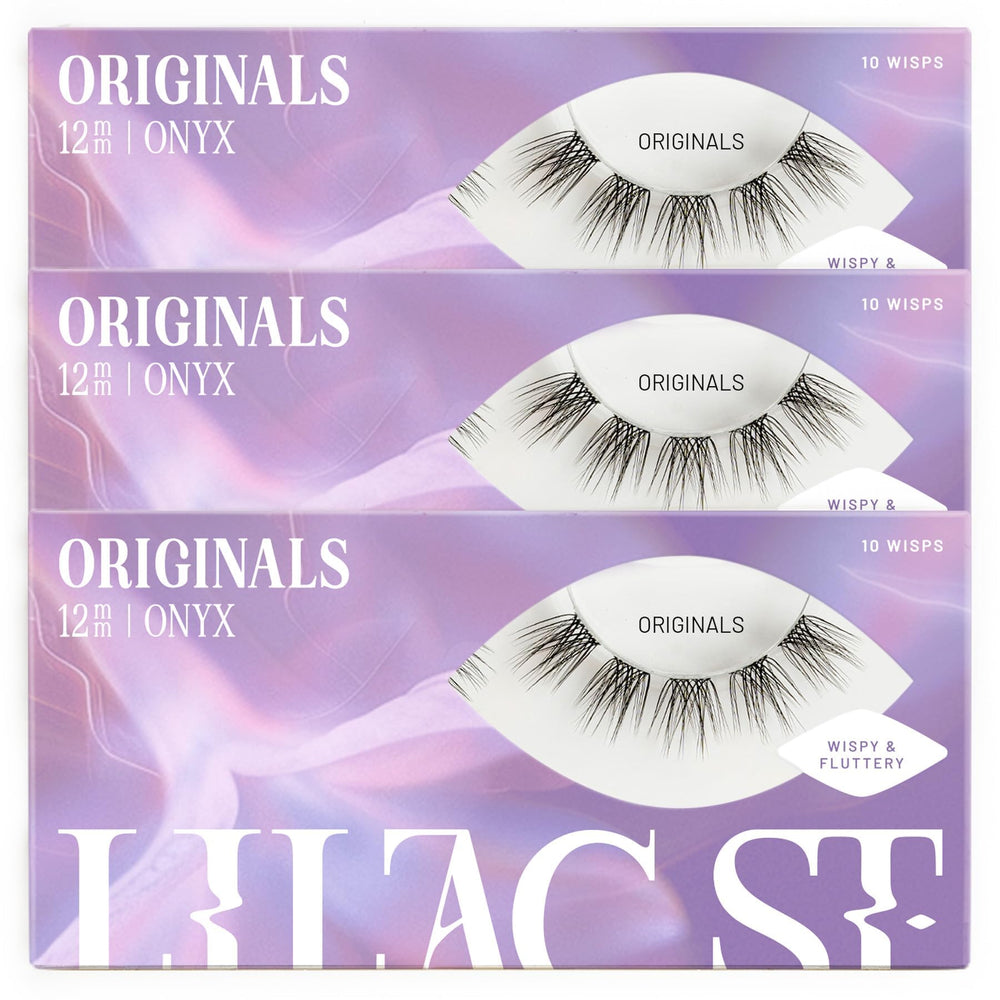 Lilac St Originals, cils-faux naturels 12mm, pack de 3 pour un look discret et léger.