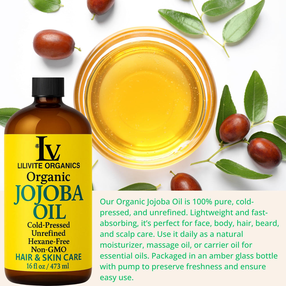 LILIVITE ORGANICS hidratación facial con aceite de jojoba para piel suave