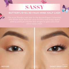 Butterfl-eyes Lilly Lashes aplicación rápida sin recorte para ahorrar tiempo.