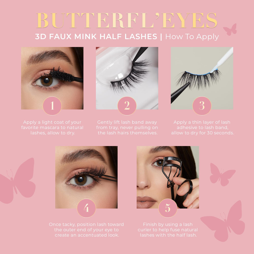 Butterfl-eyes Lilly Lashes textura suave faux mink para un look natural.