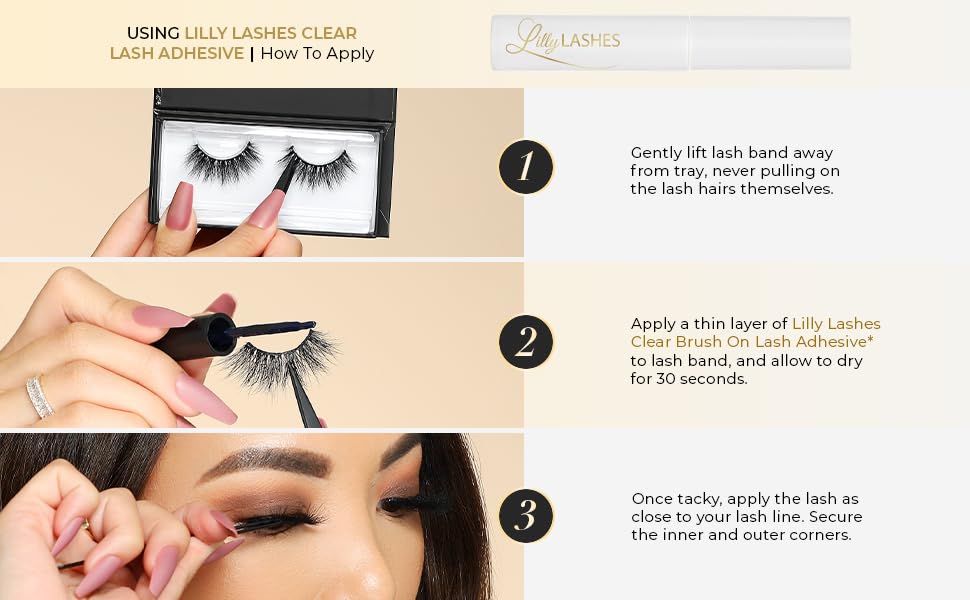 Pestañas falsas Lilly Lashes 3D, acabado de seda suave para capas