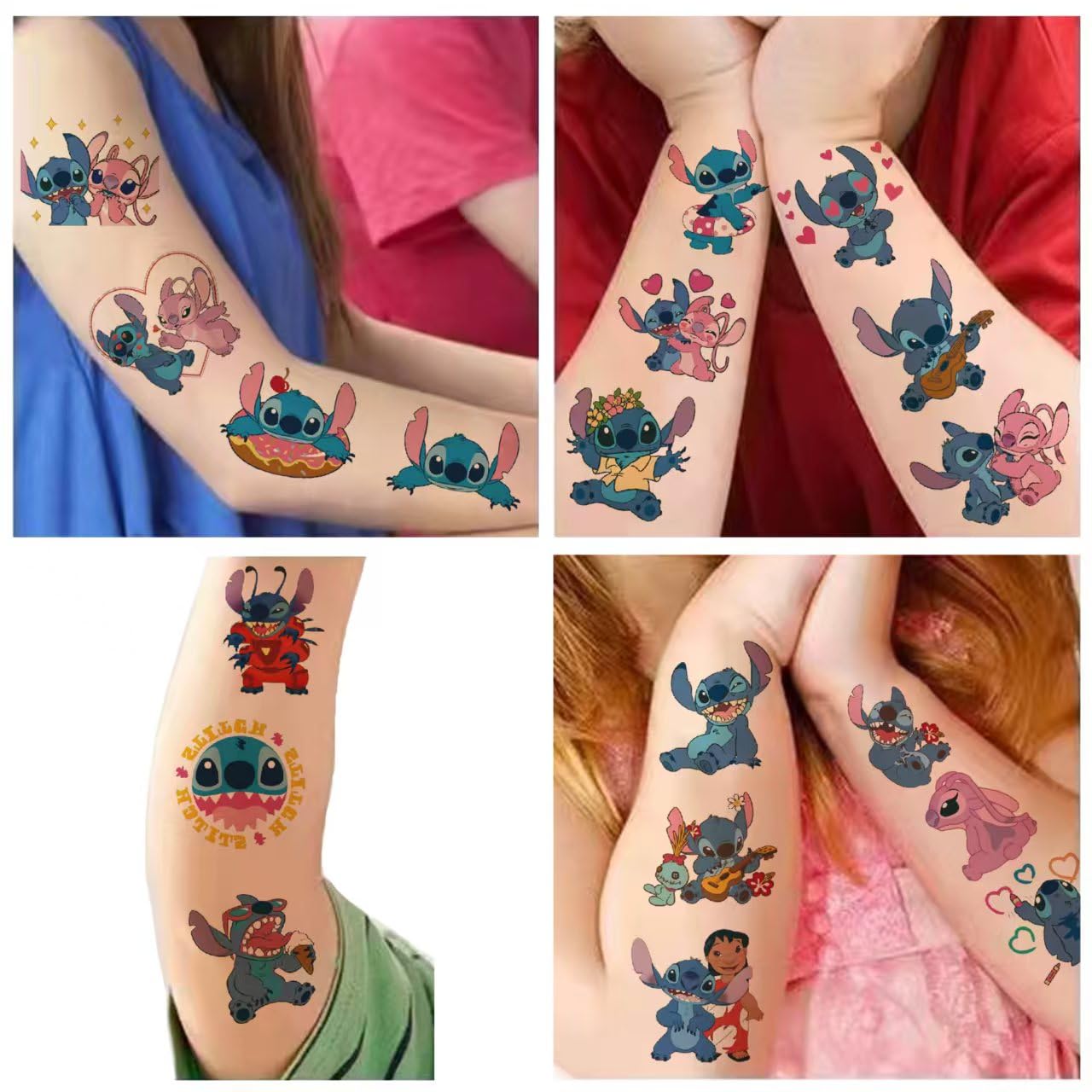 Tatuajes resistentes al agua de Stitch, de Lilo y Stitch, para usar durante juegos y actividades.