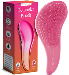 Cepillo Lily England con cerdas flexibles desenredando suavemente cabellos rizados para un peinado cómodo