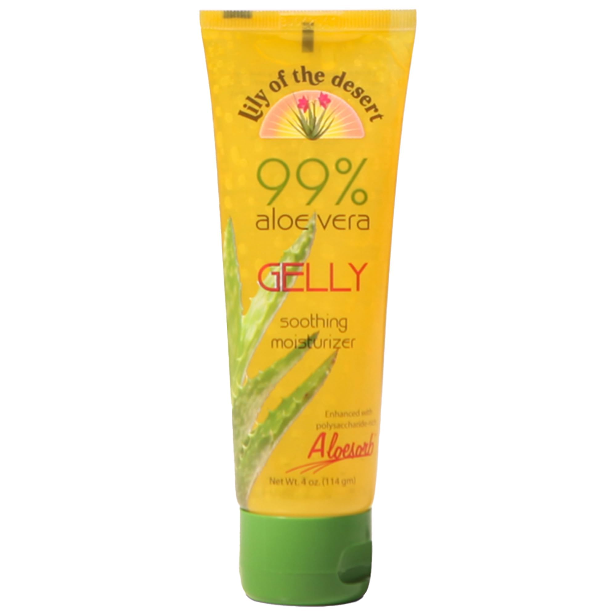 Lily Of The Desert Gelly Moisturizer en botella, hidratación suave para piel diaria.