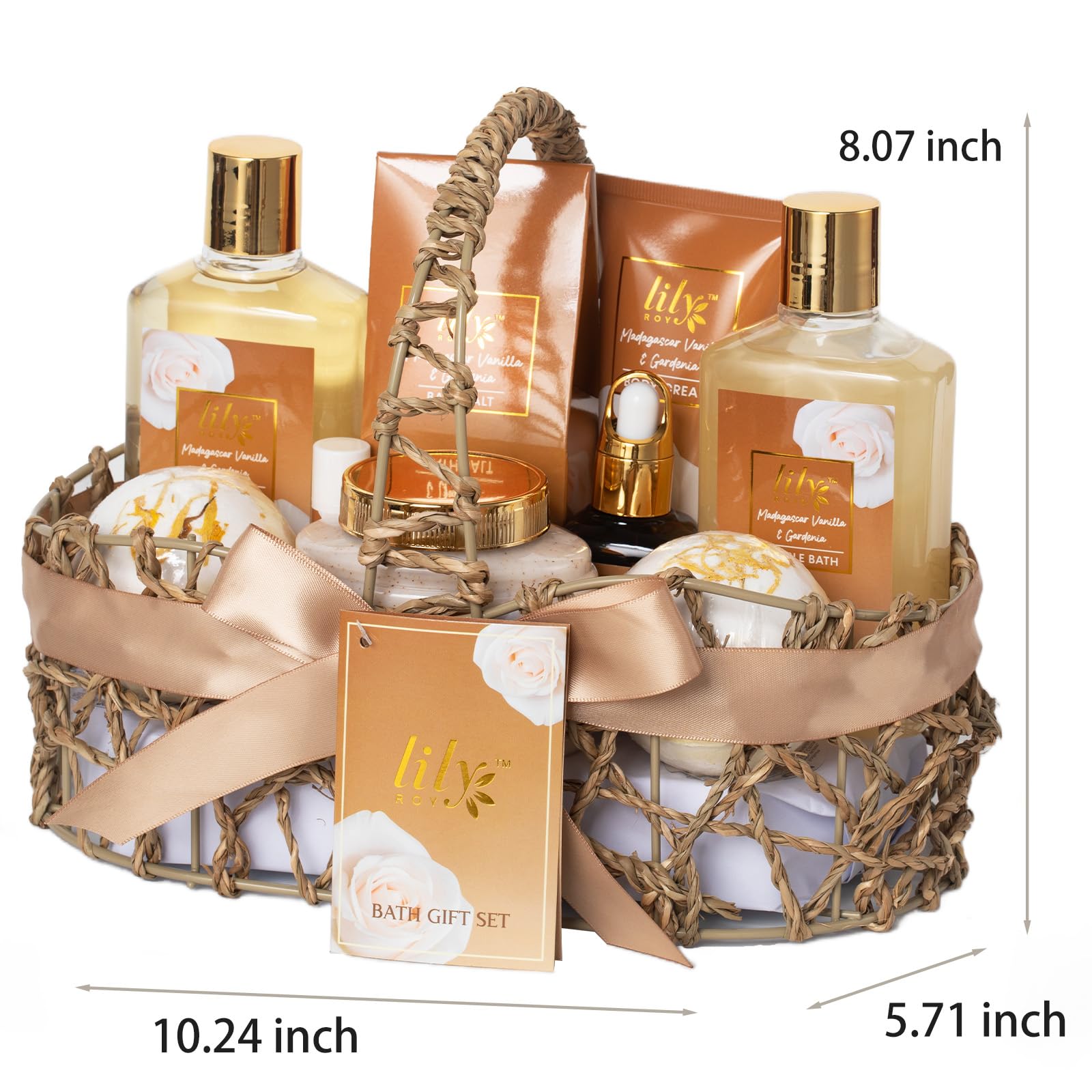 LILY ROY cesta-tejida-regalo, almacenamiento práctico para productos de cuidado