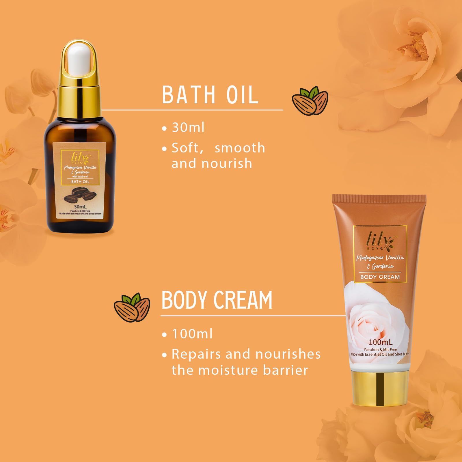 LILY ROY set 17 piezas: ducha, crema y exfoliante