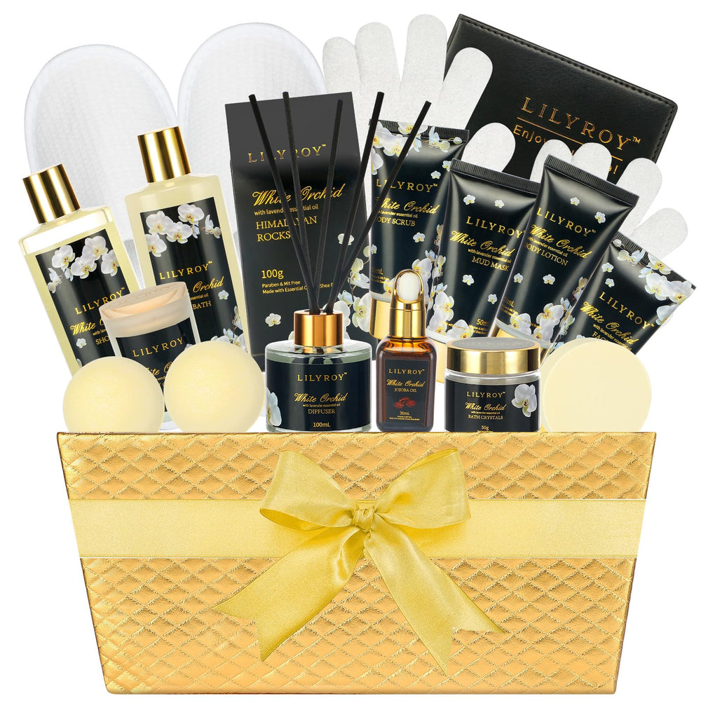 Lily Roy set spa lujo oro 18 piezas para regalo perfecto
