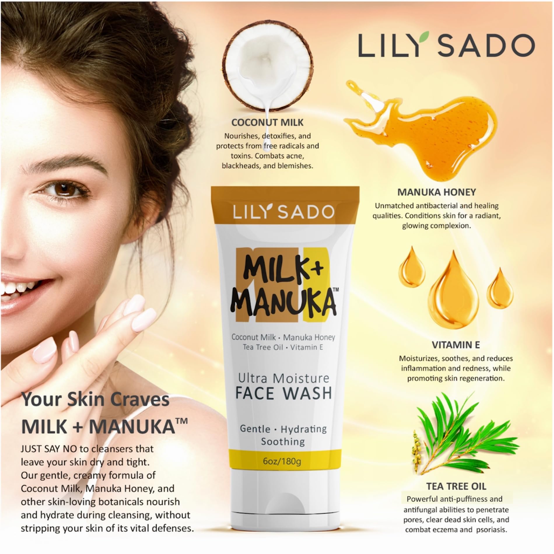 LILY SADO aloe y jojoba ofrecen hidratación y elasticidad de la piel