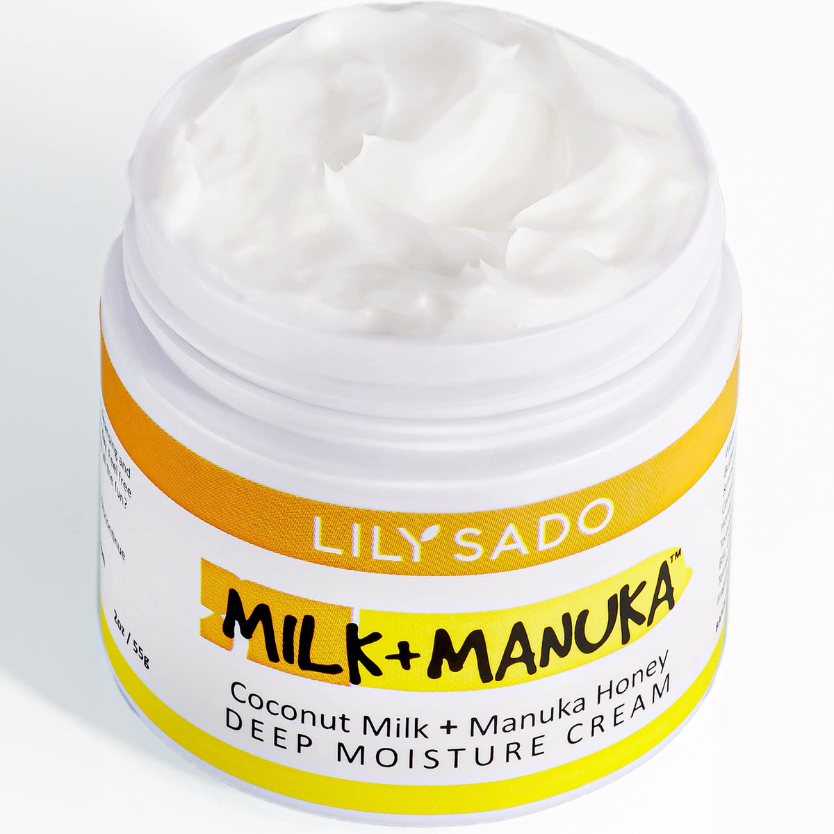 LILY SADO Leche de coco Manuka envase elegante para uso diario.