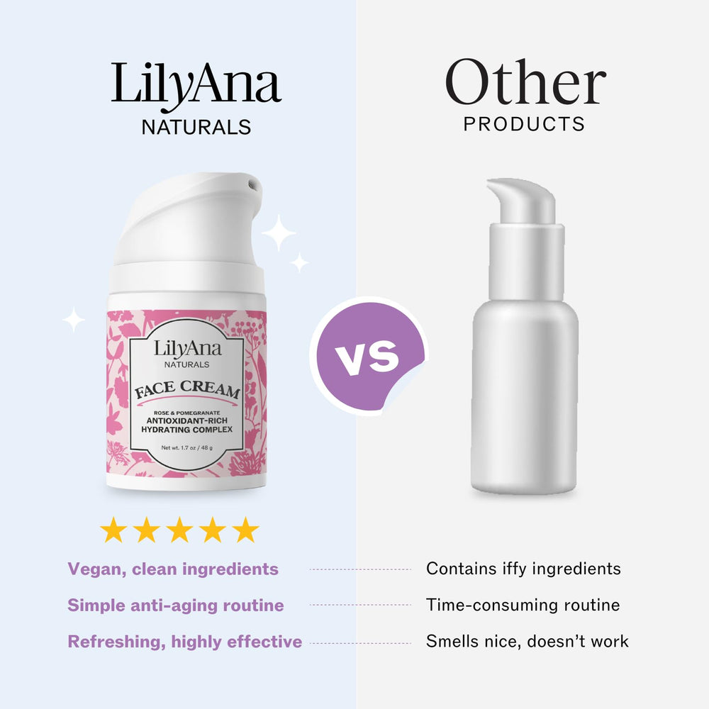 LilyAna Naturals uso diario para rostro y cuello con absorción rápida.