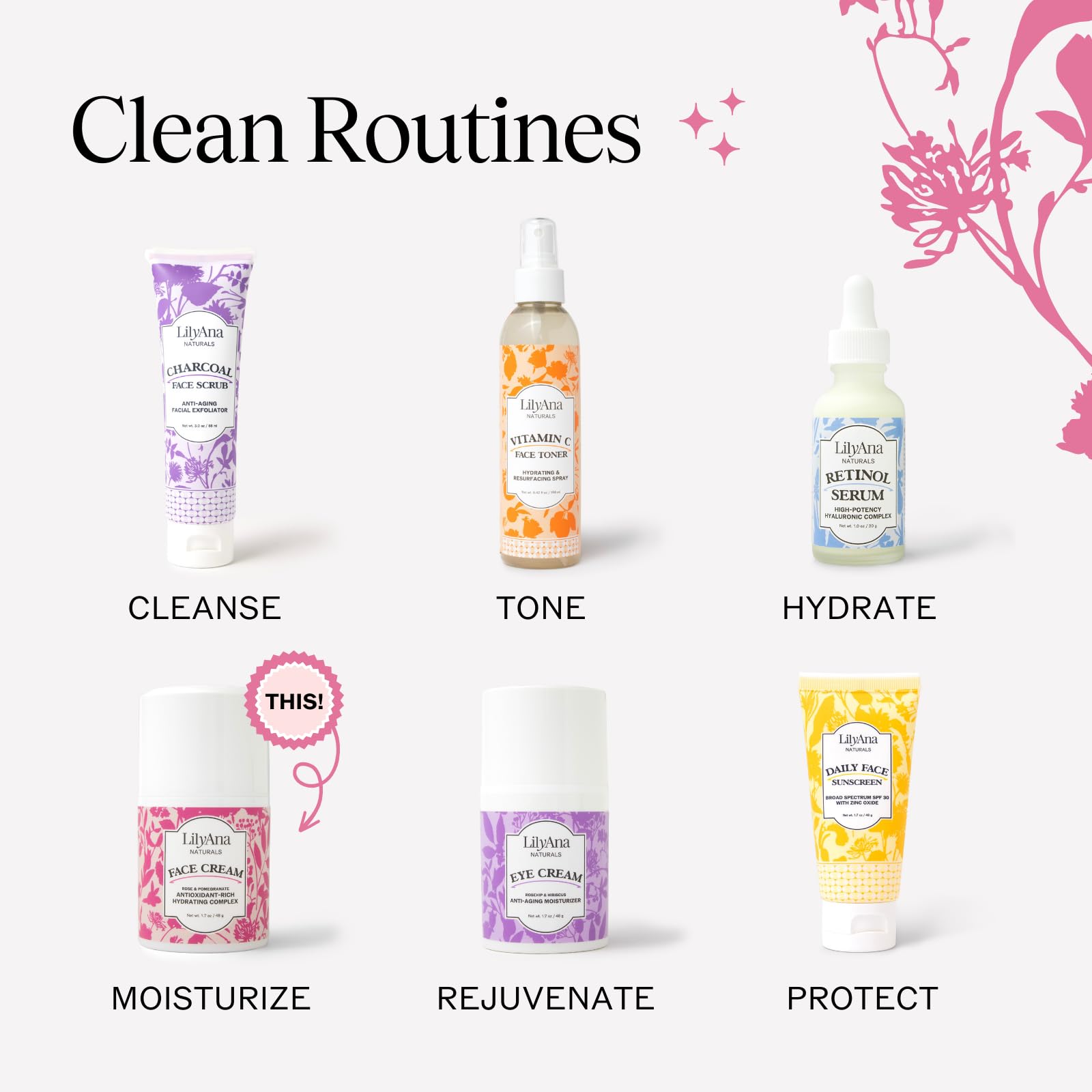 LilyAna Naturals apto para todos los tipos de piel, uso diario.
