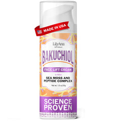 LilyAna Naturals Bakuchiol crema reafirmante en botella para piel más firme