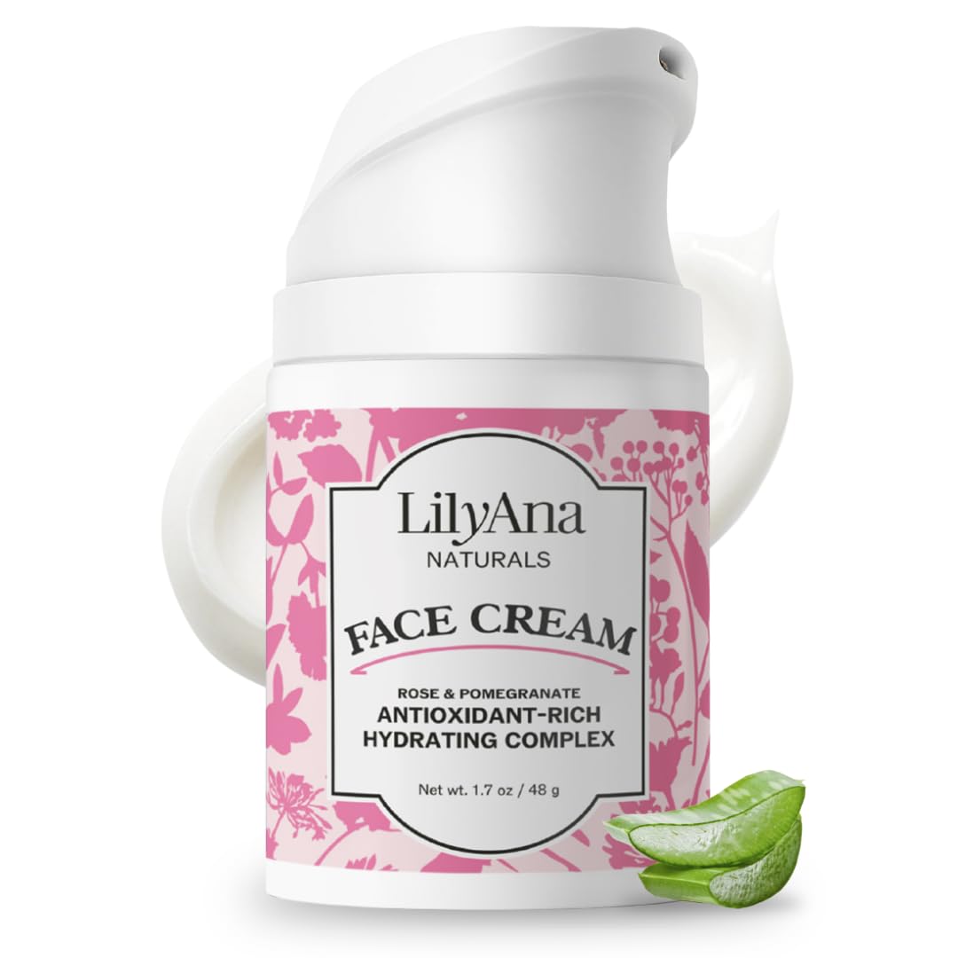 LilyAna Naturals crema facial cuello en botella para hidratación suave y rápida.