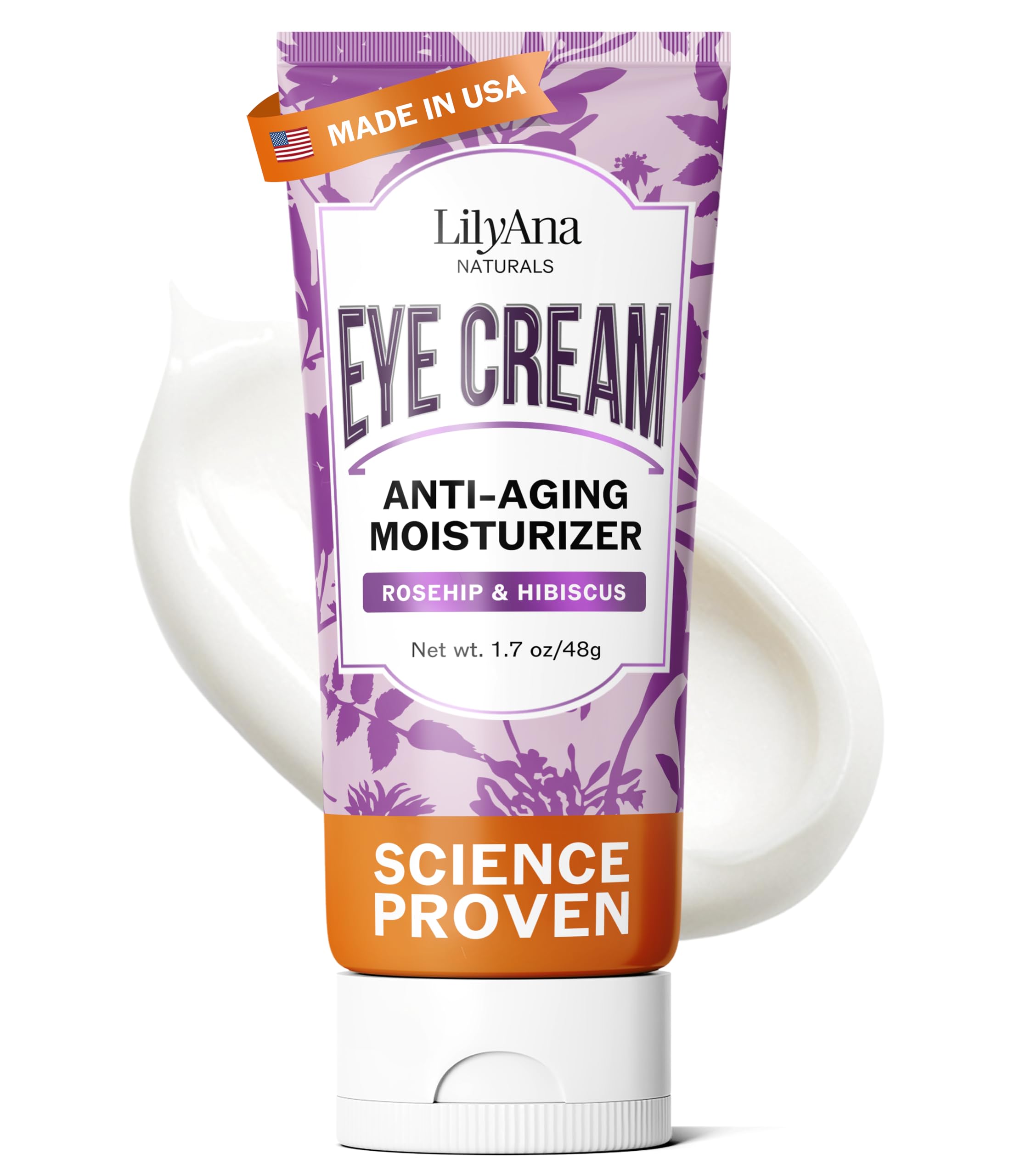 Crema para ojos LilyAna Naturals en bote, hidratación diaria para la delicada piel.
