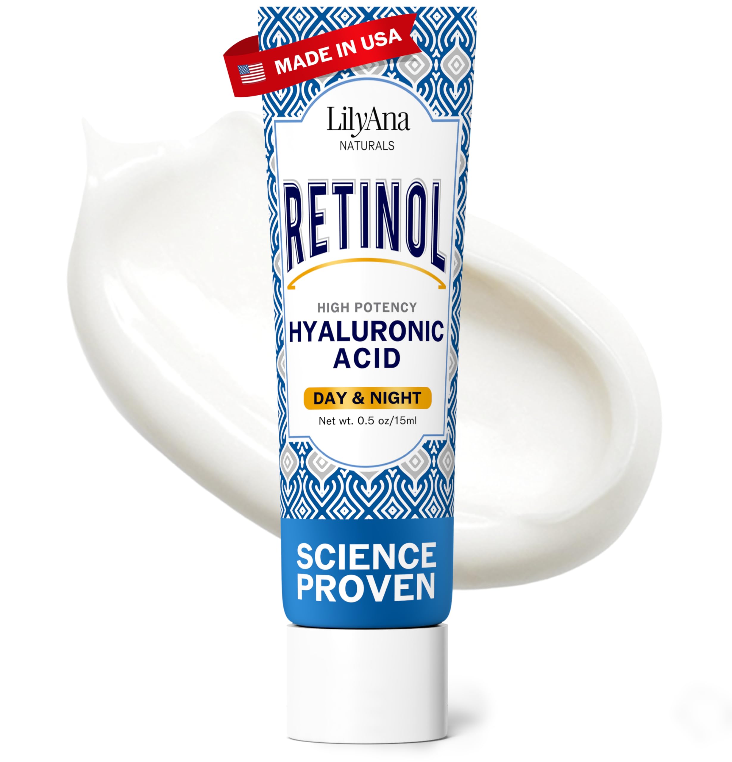 Crema facial con retinol de LilyAna Naturals para piel suave y firme.
