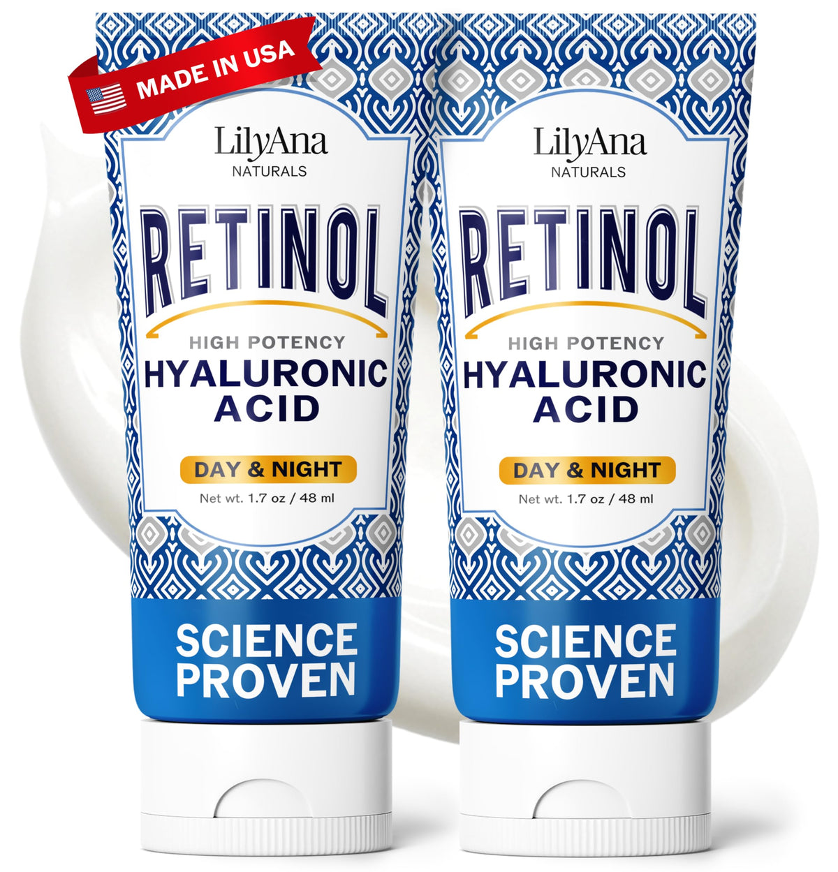 Crema facial LilyAna Naturals Retinol para el frente, hidrata y suaviza líneas