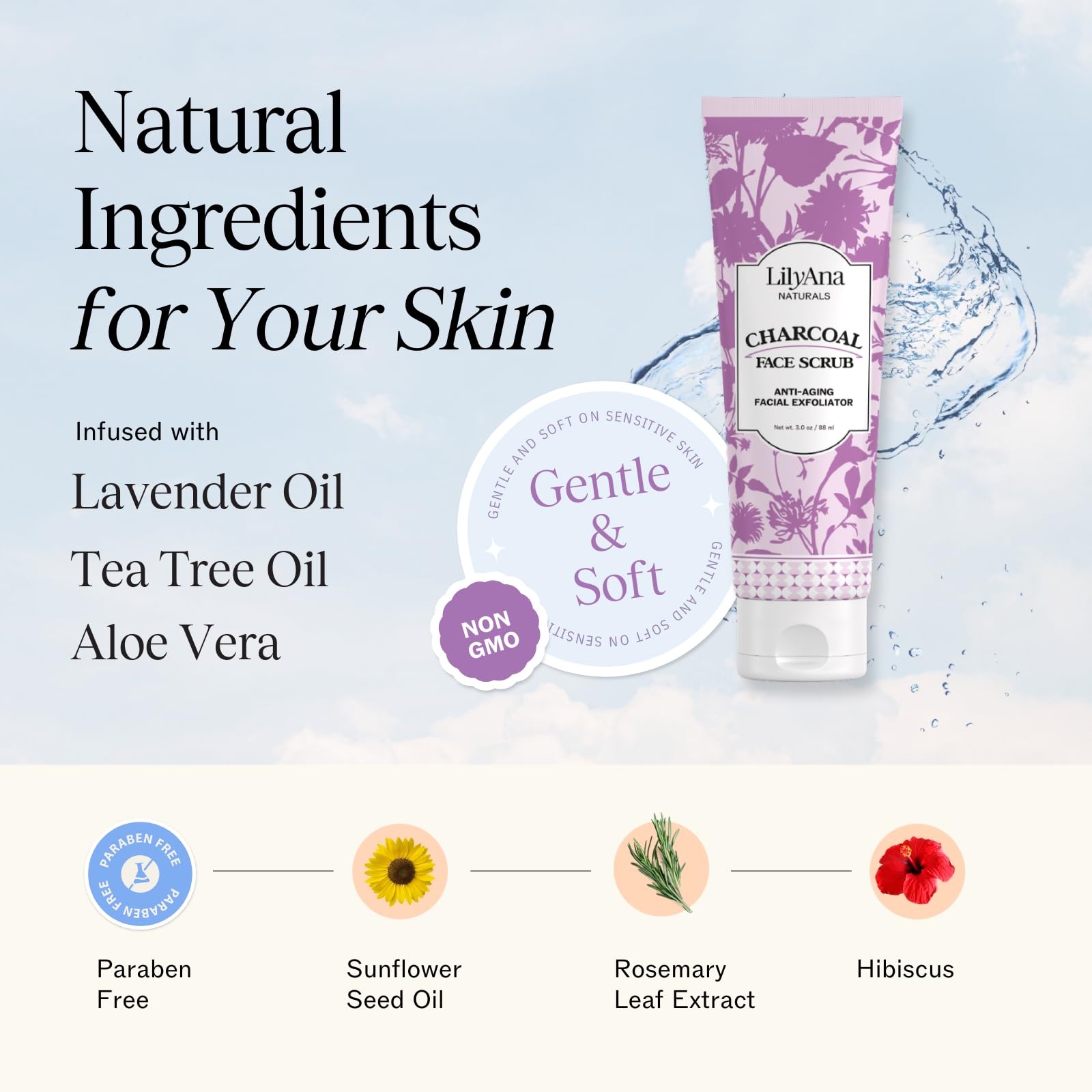 LilyAna Naturals exfoliante facial arbol de te aceite: aporta frescura a la piel
