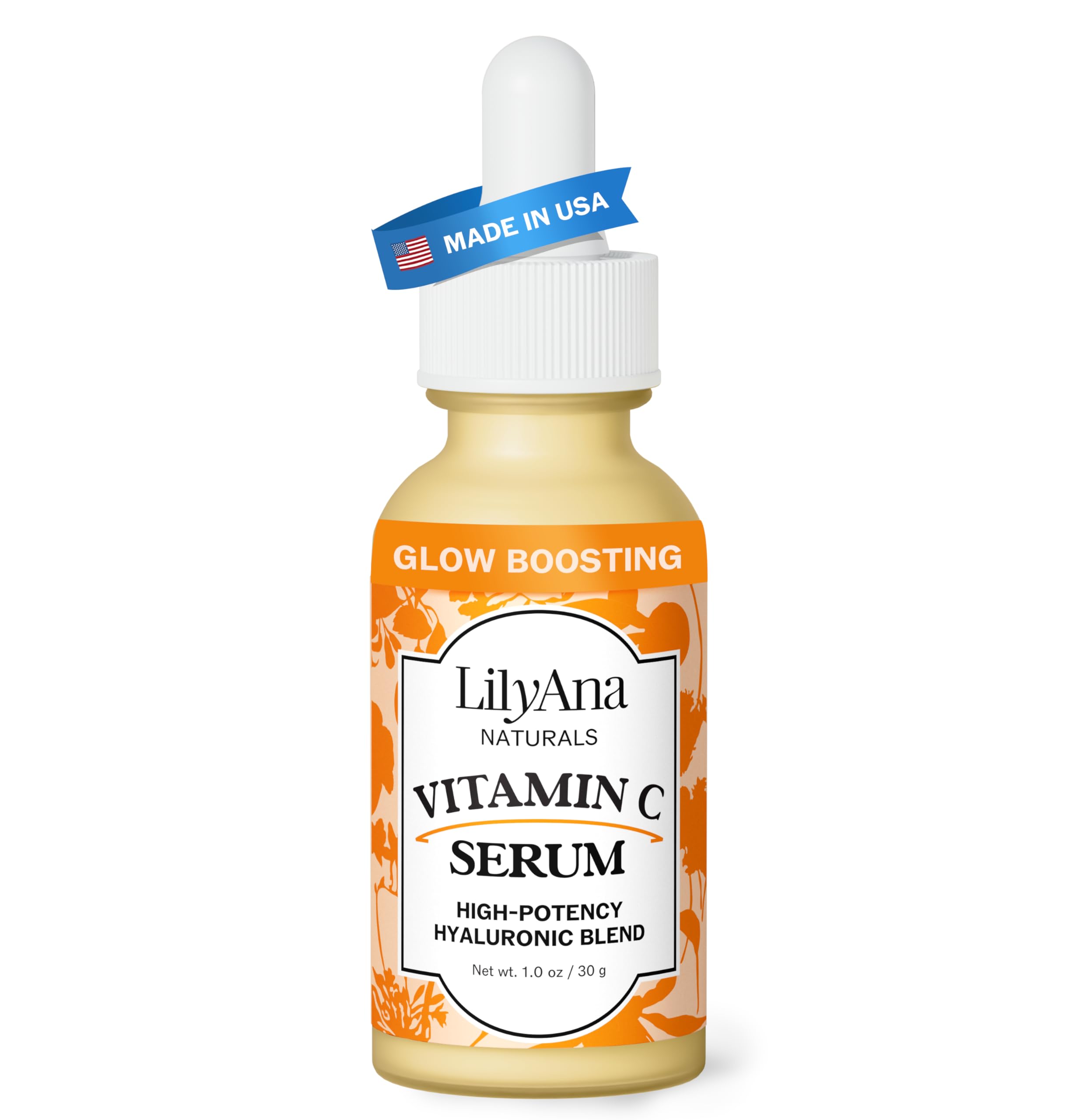 LilyAna Naturals Serum de Vitamina C en botella, hidratación suave y brillo natural.