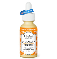 LilyAna Naturals Serum de Vitamina C en botella, hidratación suave y brillo natural.