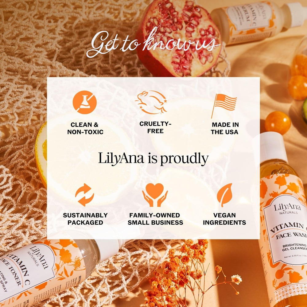 Serum LilyAna Vitamina C vegano y limpio con ingredientes de origen vegetal.