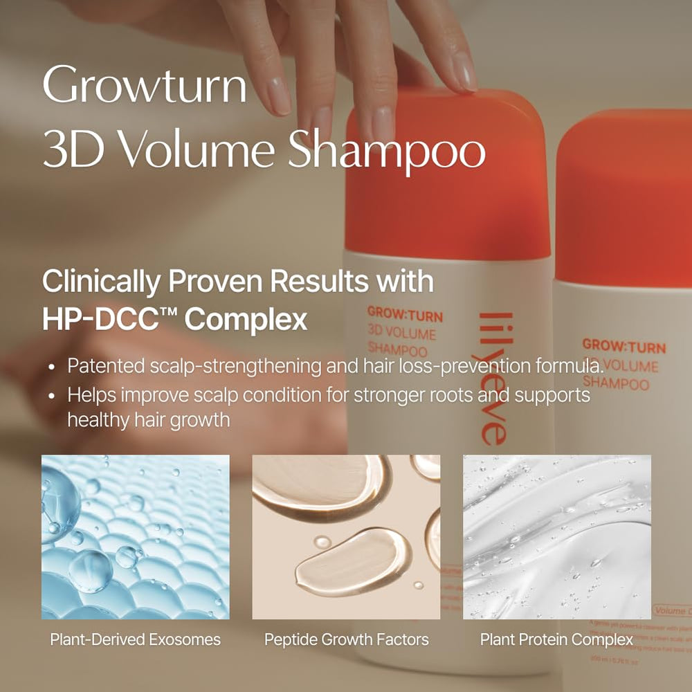 Lilyeve GrowTurn textura ligera y no grasa para cuero cabelludo.